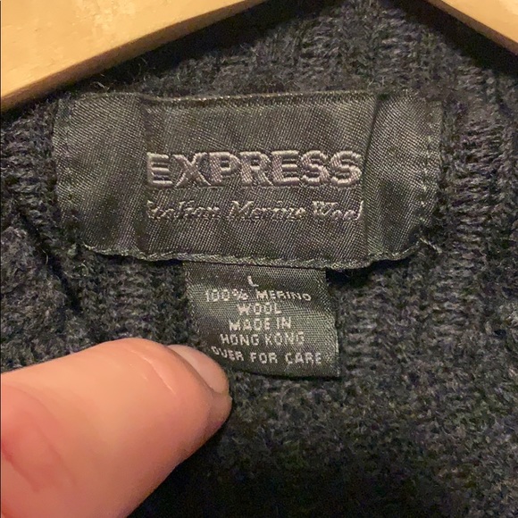 Black Large Longsleeve Express Italian Merino Wool - Picture 4 of 4